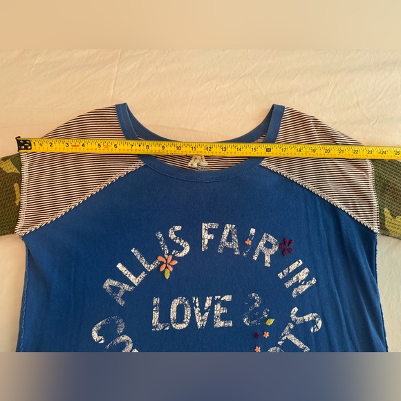 Free People  All Is Fair In Love and Combat Boots Long Sleeve Oversized Tee - Picture 5 of 7